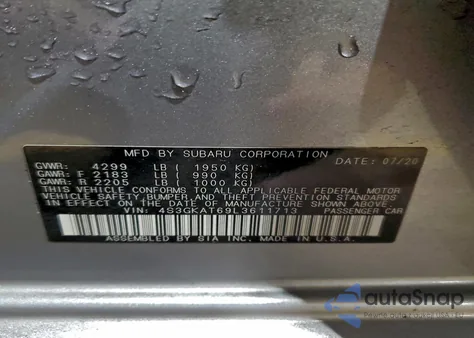 2020 Subaru Impreza Limited из США, поврежденный, VIN 4S3GKAT69L3611713